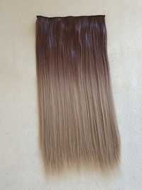 Włosy doczepiane syntetyczne jak naturalne ombre clip in 55cm