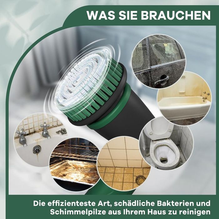 Szczotka czyszcząca z 6 akcesoriami, obrotowa szczotka