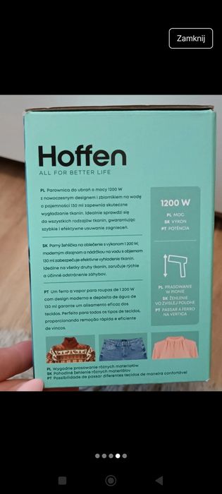 Parownica do ubrań Hoffen