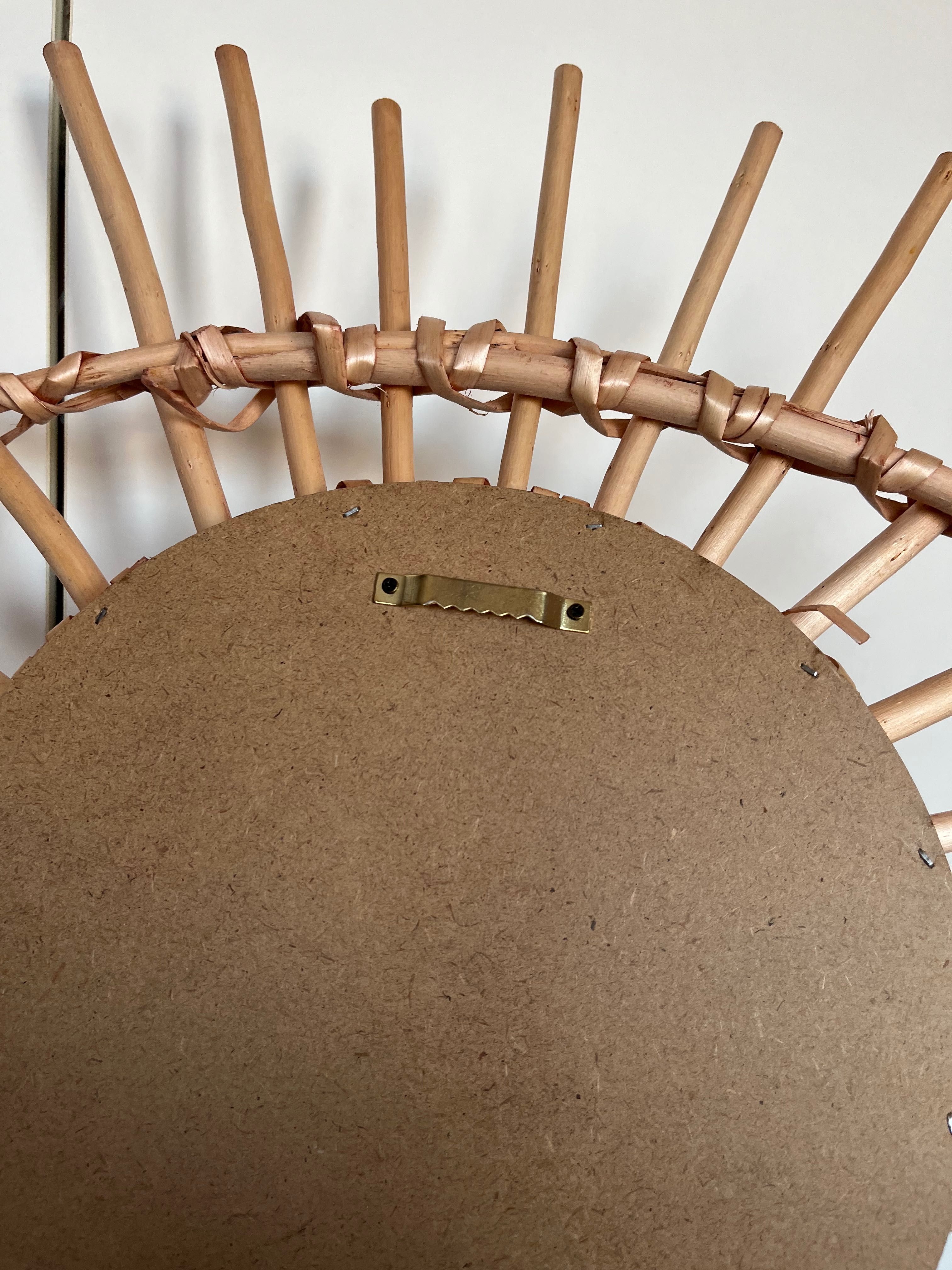 Lustro oko słońce boho rattan