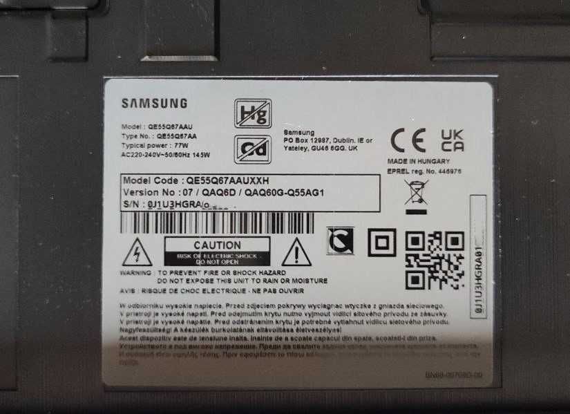 Телевізор  Samsung QE55Q60A (діагональ екрану 55 дюймів)