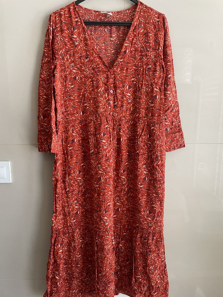 Vestido midi laranja