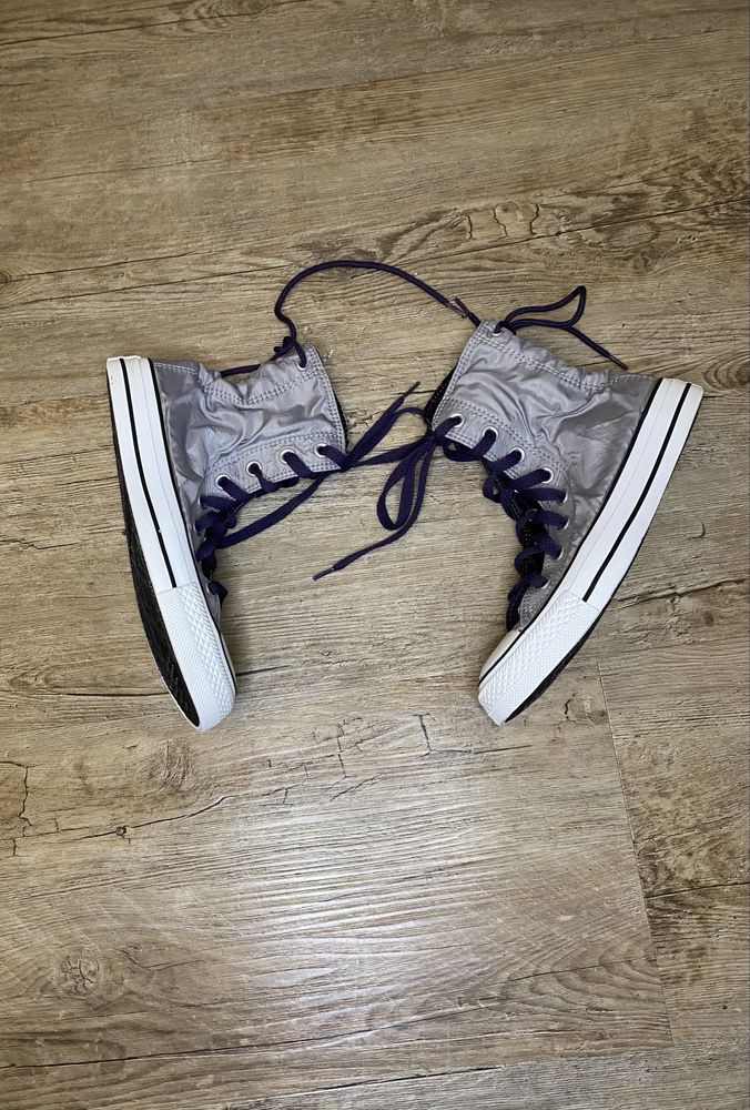 Szare/fioletowe buty Trampki za kostkę Converse All Star rozmiar 37