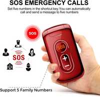 Telefon komórkowy dla seniorów bez umowy, z klapką GSM, przycisk SOS