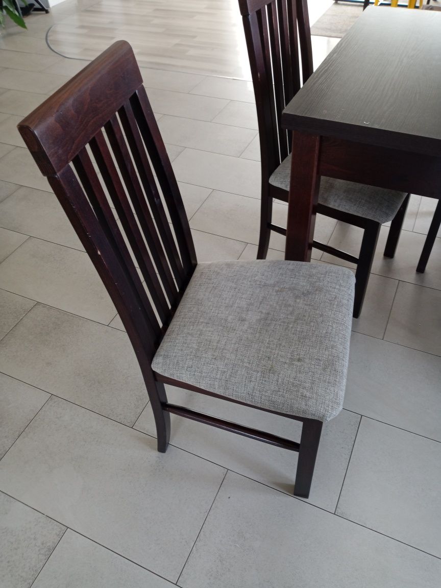 Stół z sześcioma krzesłami rozkładany 200 cm na 80 cm 78 cm wysokość