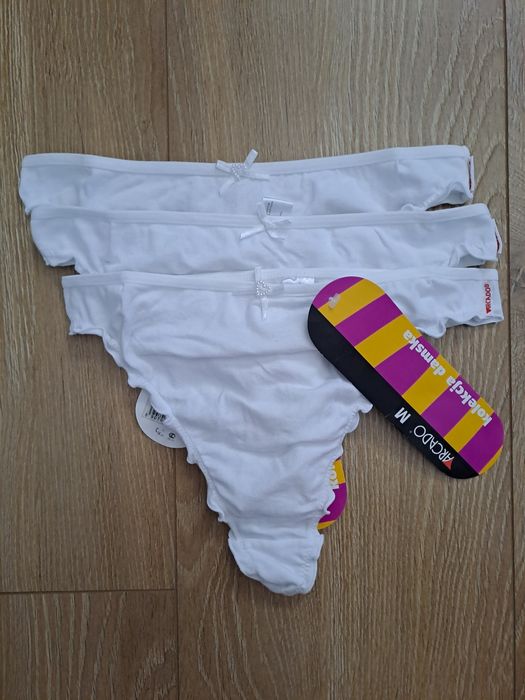 3x Stringi damskie Atlantic, rozmiar M, bawełna