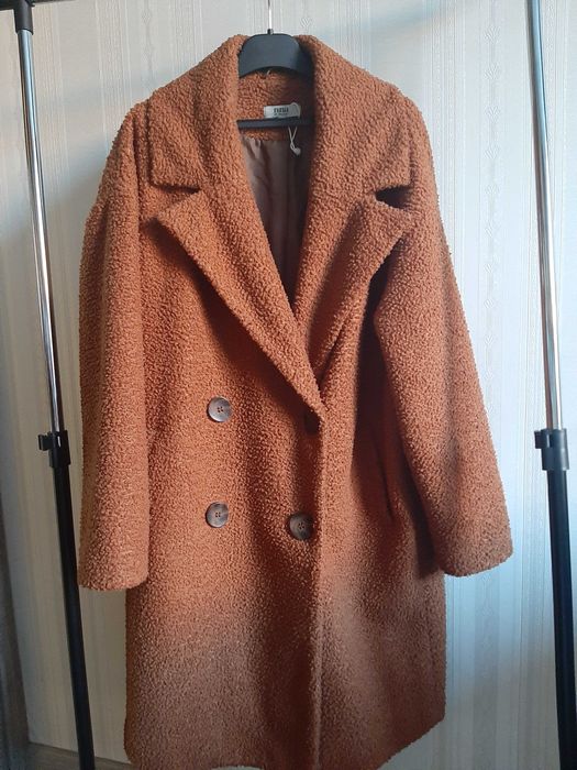 Двубортная экошубка женская