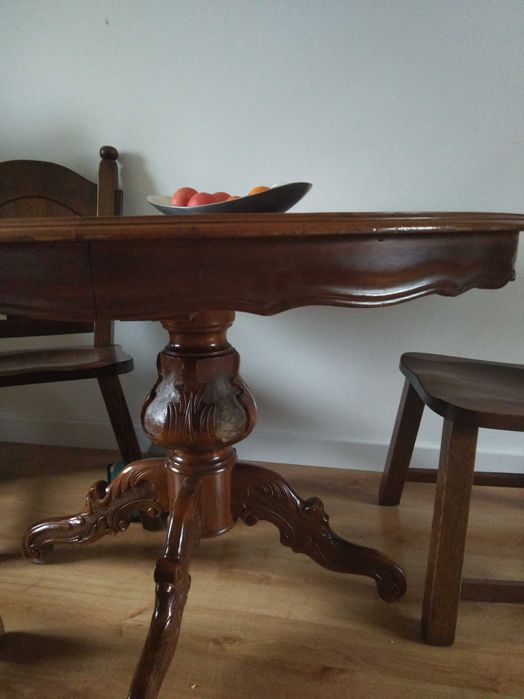 Przepiękny duży rozkładany stół barokowy