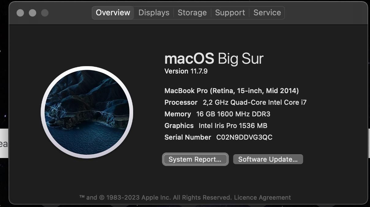 MacBook Pro (Retina, 15-inch, Mid 2014) 16Mb, 2,2 Ghz Intel Core i7