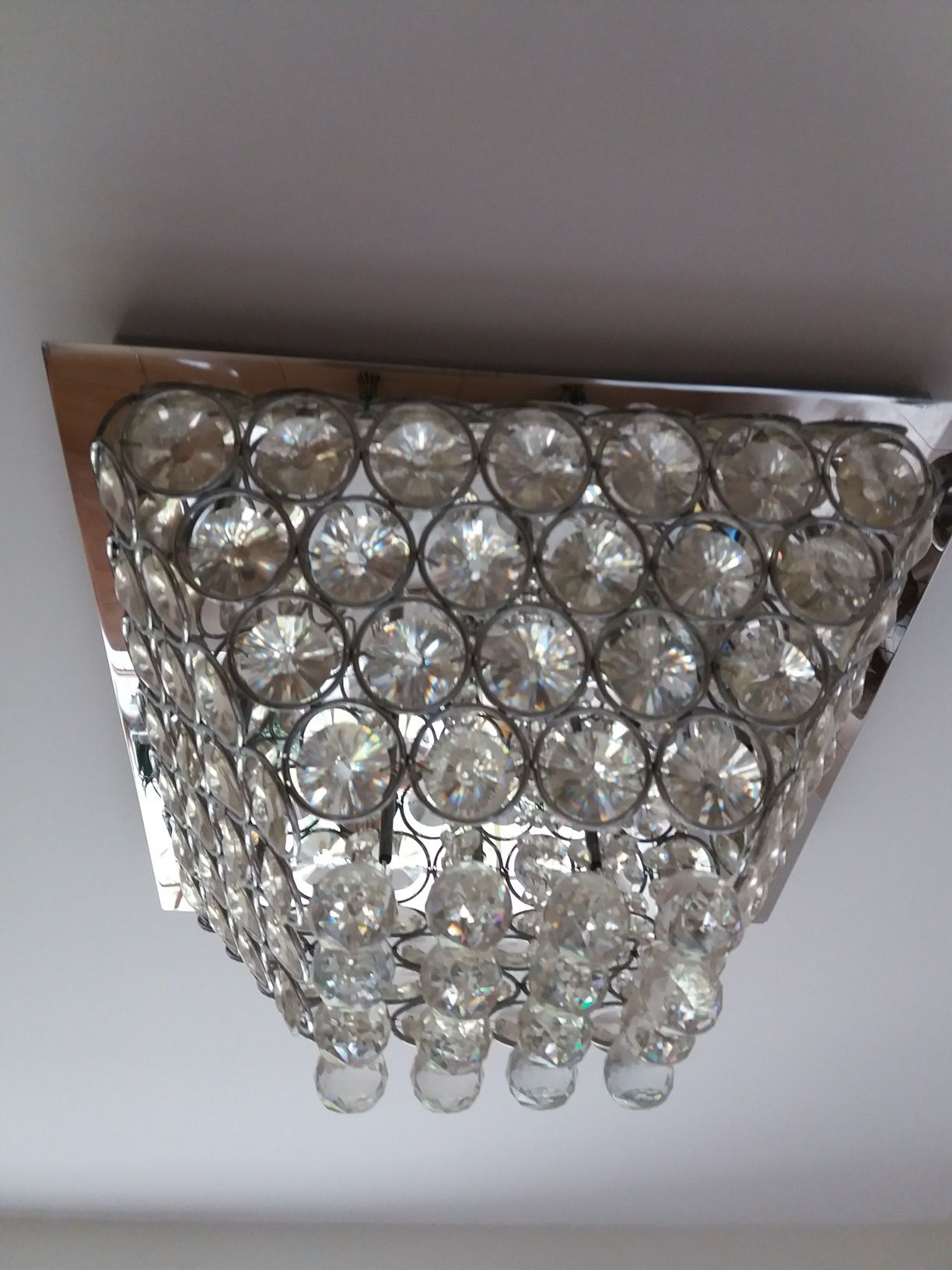 żyrandol plafon lampa kryształowy chrom