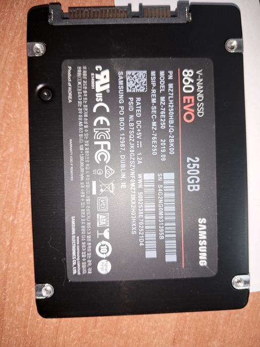 SSD 250gb, samsung ssd