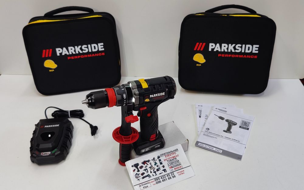 КОМПЛЕК безщот 80Нм шуруповерт зGERMANY PARKSIDE PPBSSA 12 BF 24/дрель