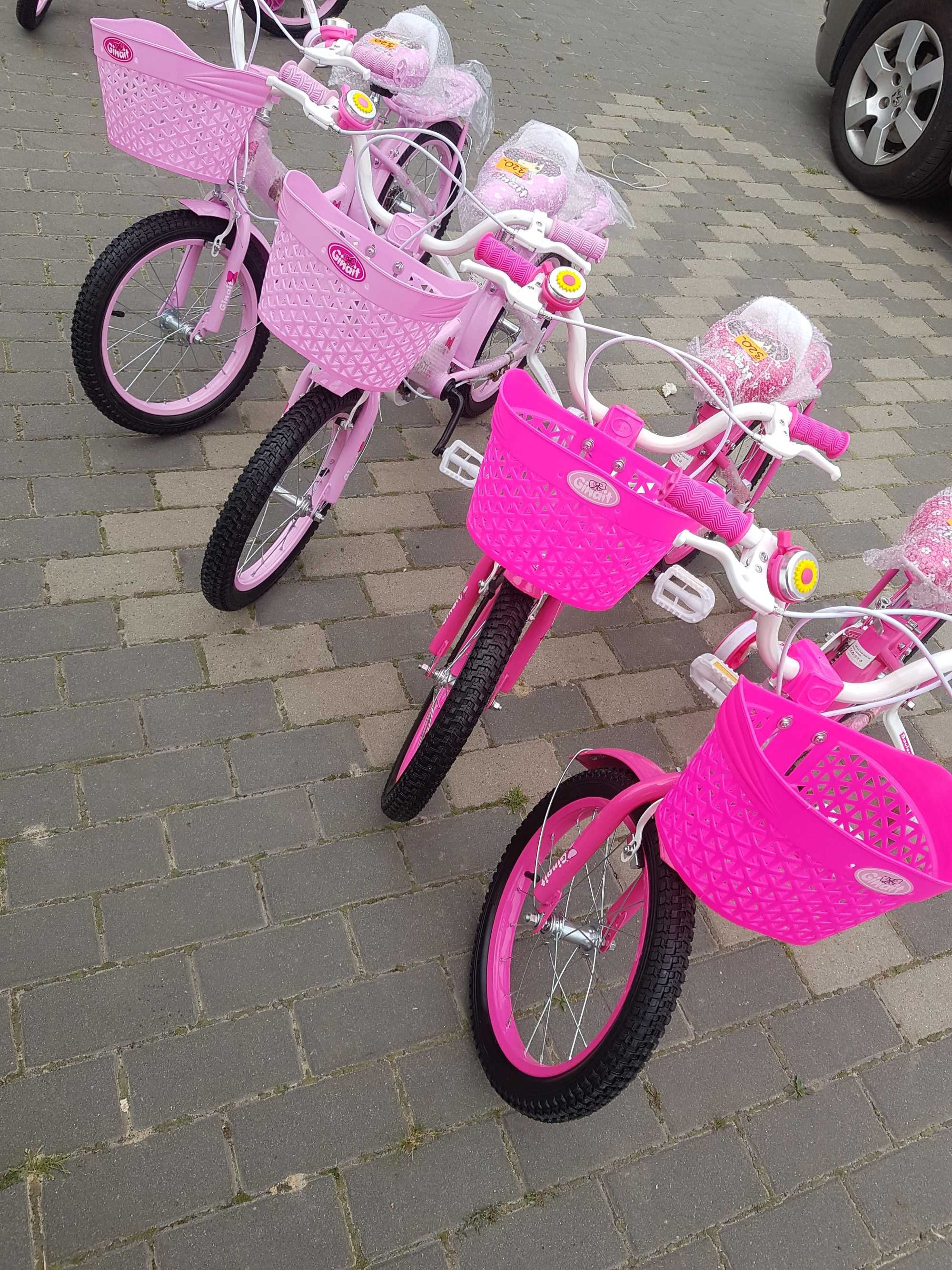 Rower dziecięcy 16 cali Rowerek różowy Ginait 4+