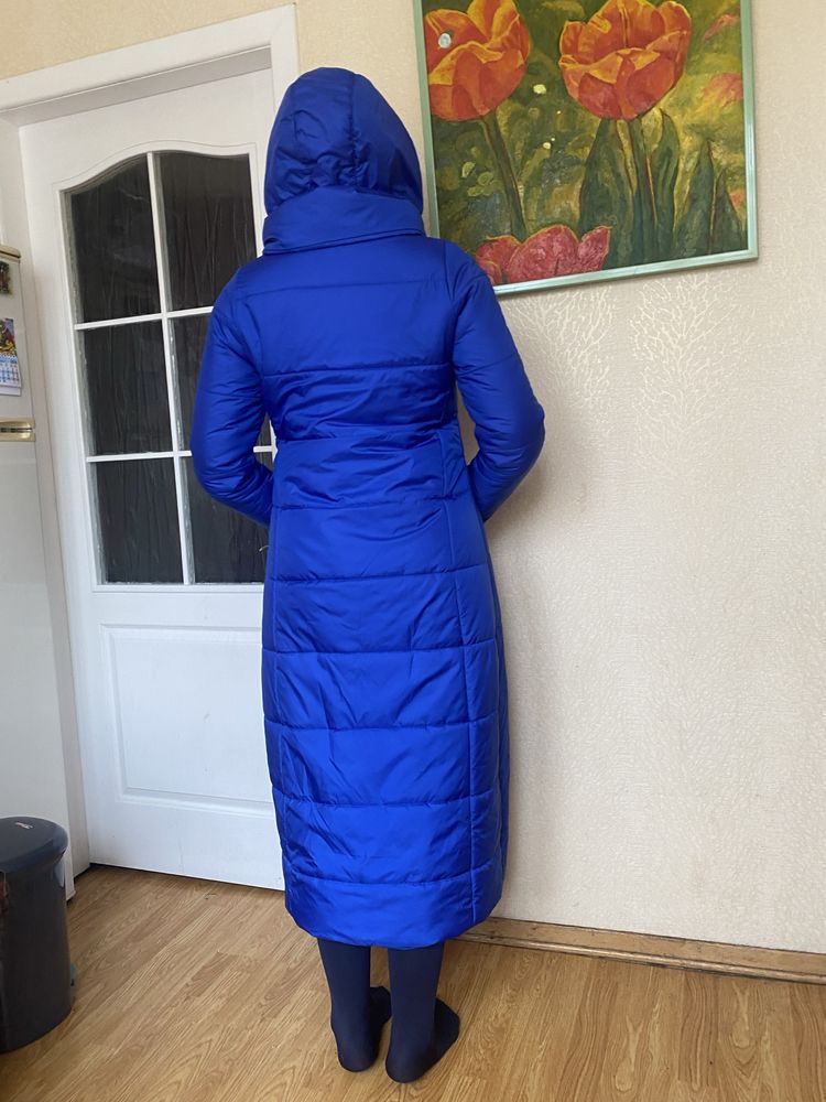 пальто василькового цвета на 46 48 размер