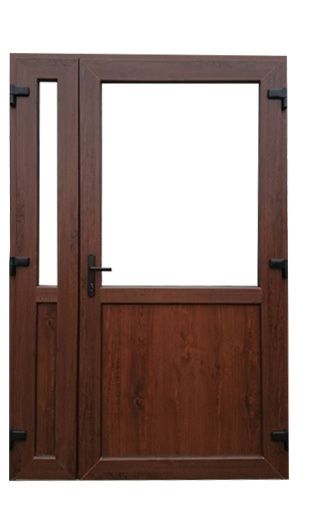 Drzwi zewnętrzne PCV dwuskrzydłowe sklepowe tarasowe 140x210 białe pvc