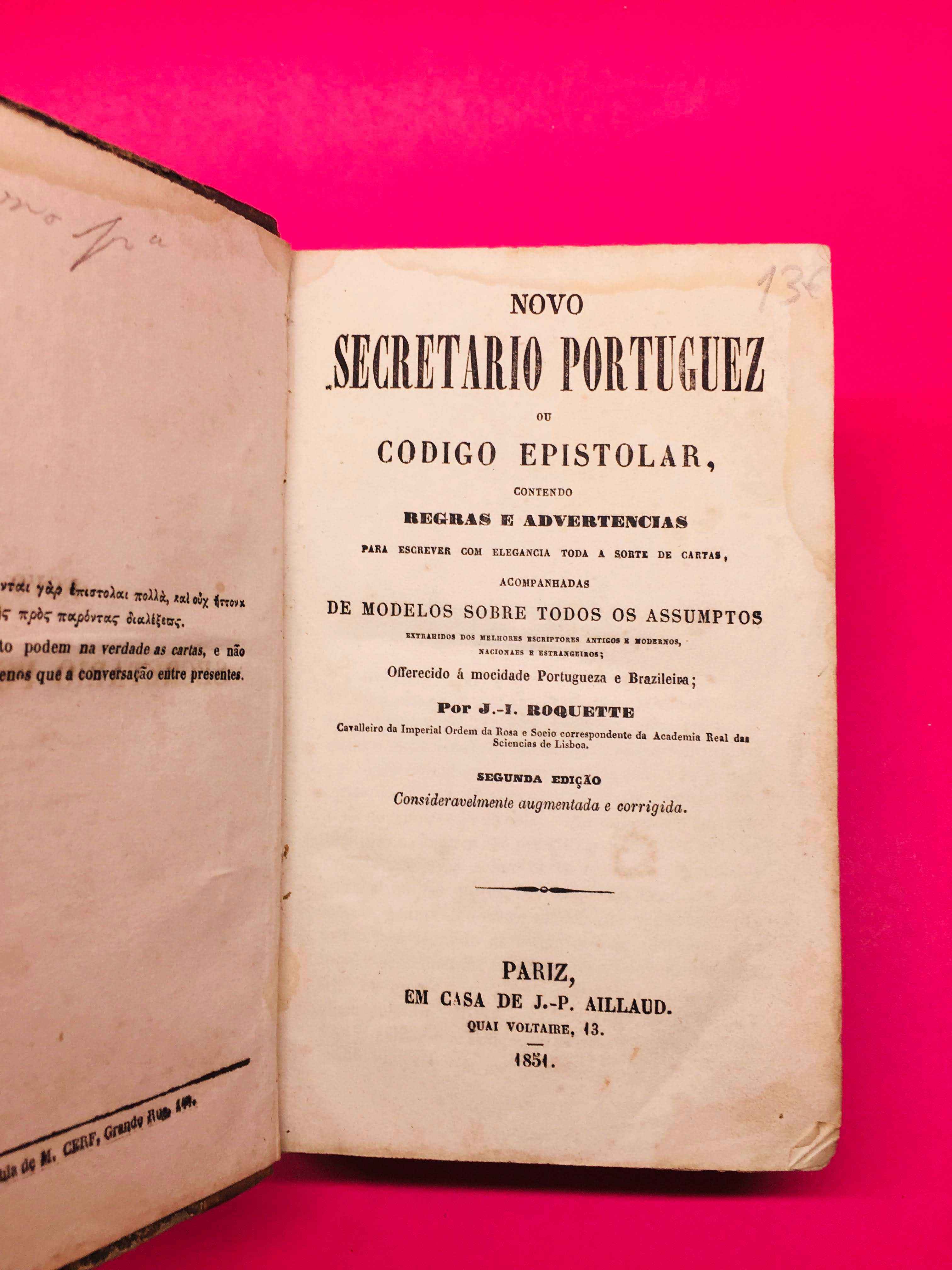 Novo Secretario Portuguez - J.I. Roquette