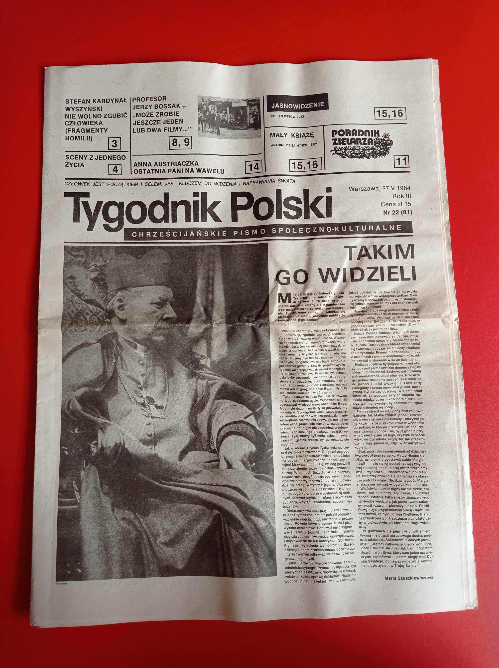 Tygodnik Polski, nr 22/1984, 27 maja 1984