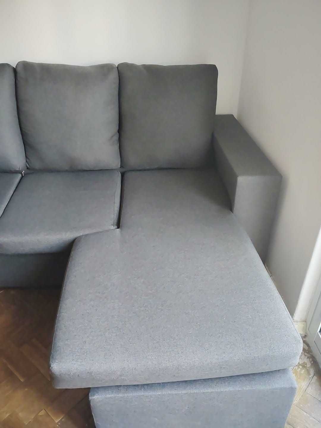 sofá com 3 lugares usado cinzento