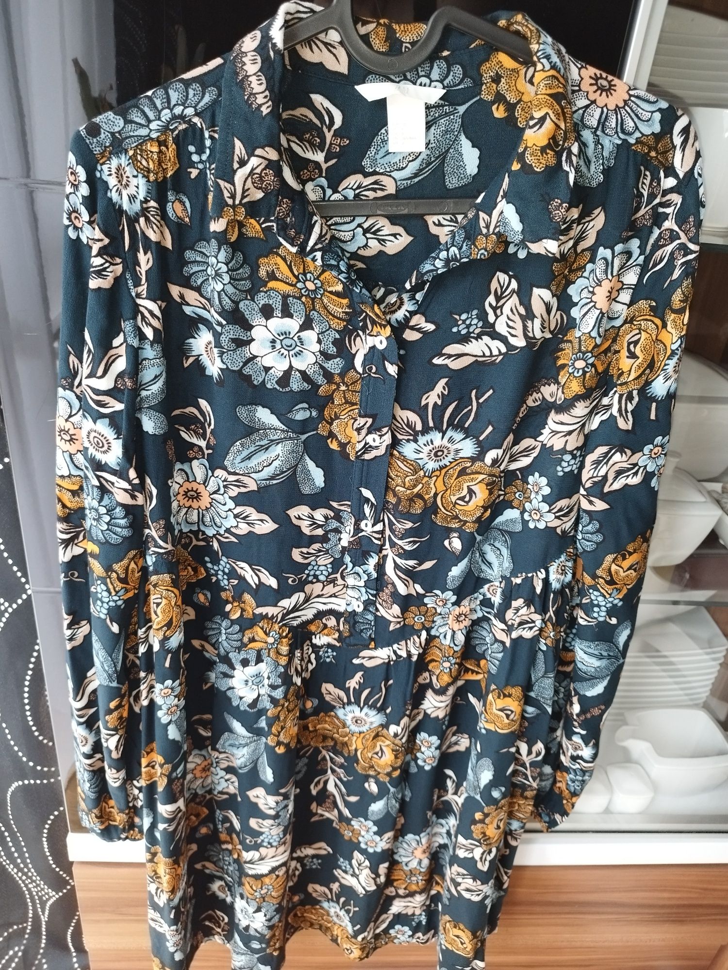Sukienka damska 36 h&m kwiaty wiskoza