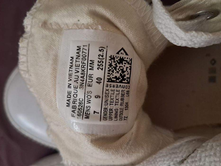 Кеди низькі молочні Converse 40 (255 мм)