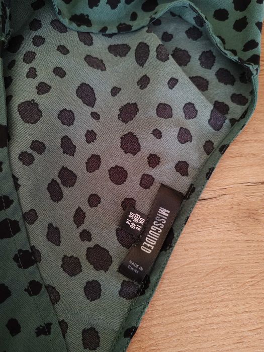 Cudna lekka wizytowa dłuższa zielona sukienka Missguided 44/46 poliest