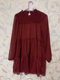 Платье от SINSEY размер S Цвет темно бордовый Шифон