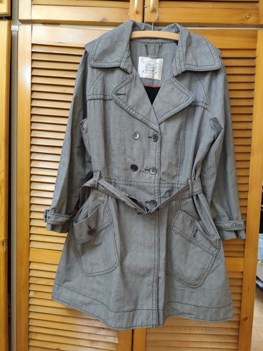 Szary trencz s.Oliver 40 w pepitkę