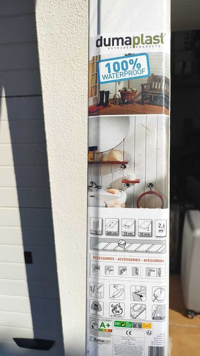 Revestimento de parede Dumapan em PVC branco 10x260 cm - 6 embalagens