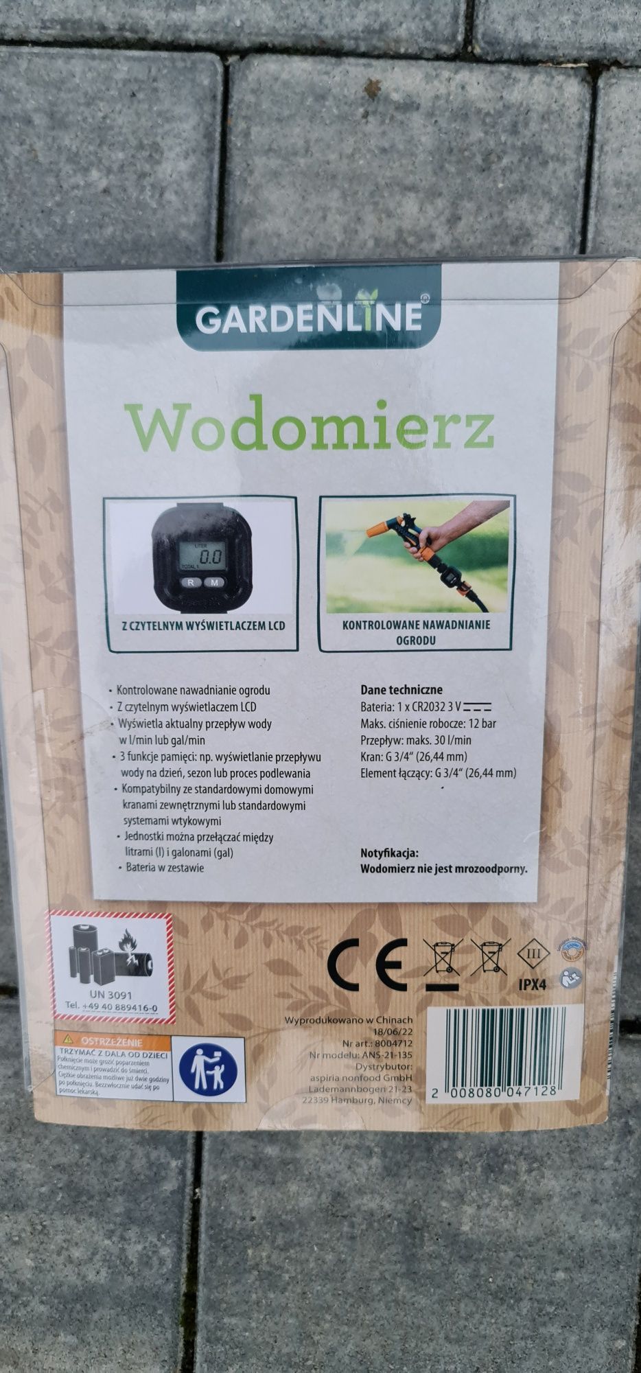 Wodomierz ogrodowy. Nowy