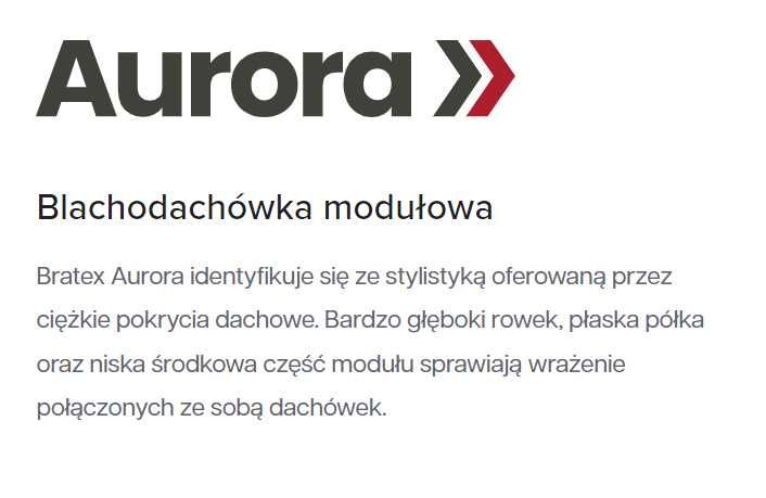 Blachodachówka modułowa AURORA Bratex NOWOSC!