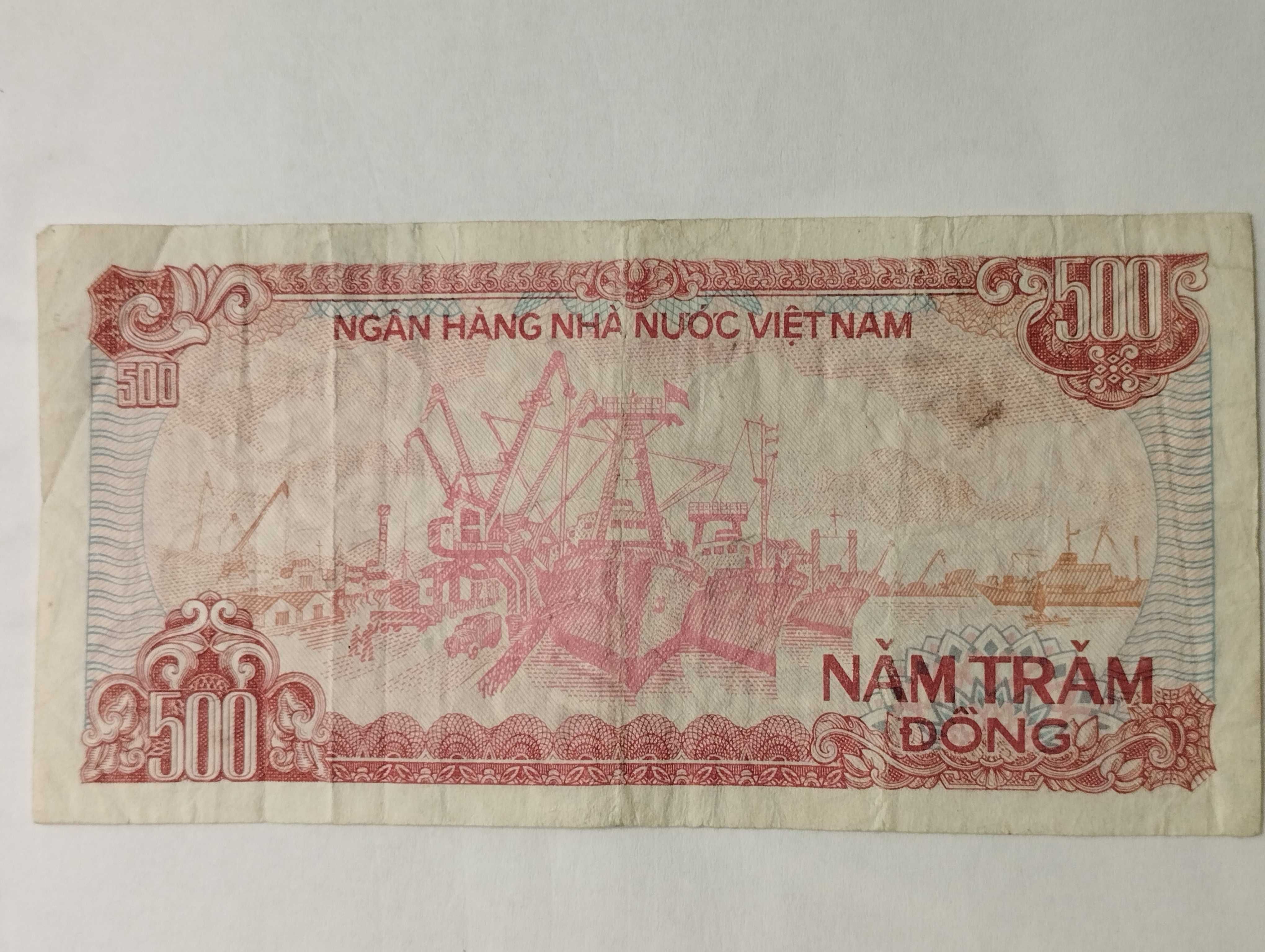 Sprzedam banknot Wietnam 500 dong 1988r. stan dobry