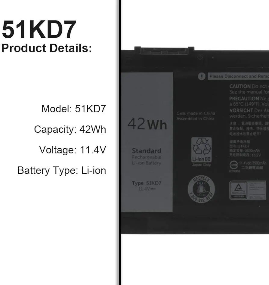 Indmird 51KD7 Dell bateria do laptopa Dell Chromebook 11,  3500 mAh