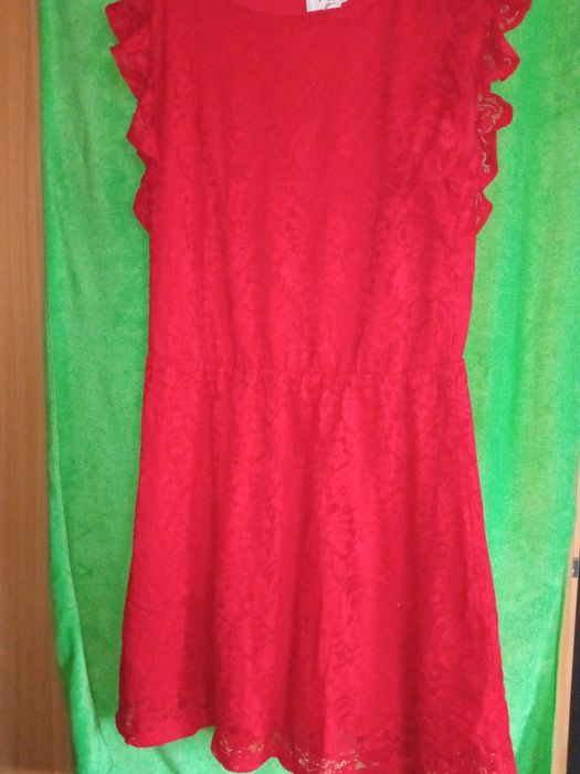 Czerwona podwójna sukienka