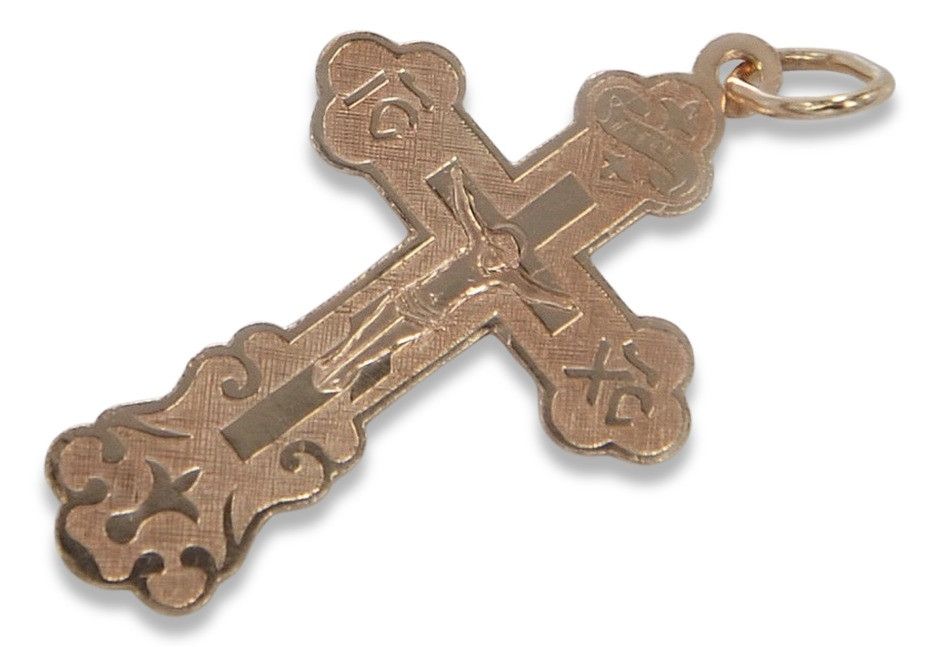 Złoty krzyż Prawosławny 14k 585 krzyżyk czerwone złoto oc005r
