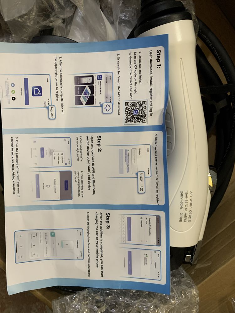 Зарядка для елекромобіля Tesla nacs, Type 1 J1772 16a з WIFI, type2