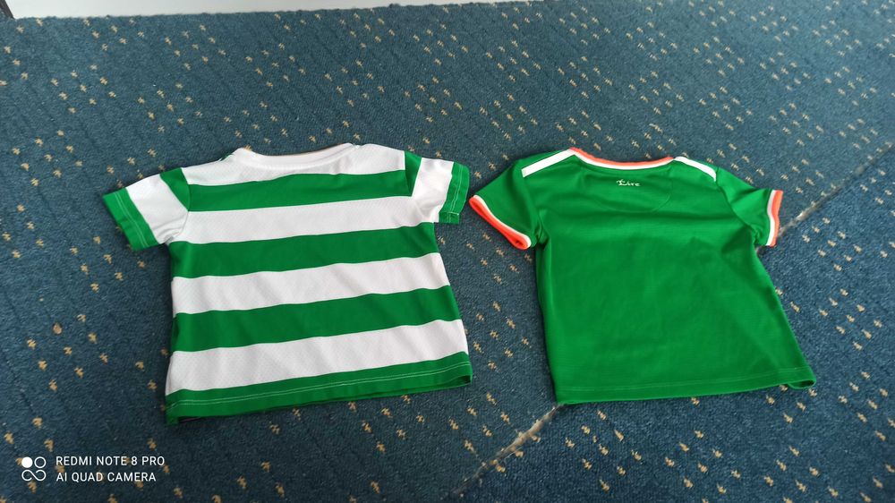 Koszulki piłkarskie Celtic i Irlandia. Hologram.