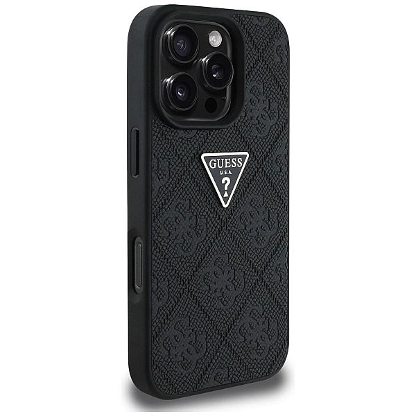 Etui Guess Hot Stamp 4G Pattern Triangle Metal Logo na iPhone 16 Pro M