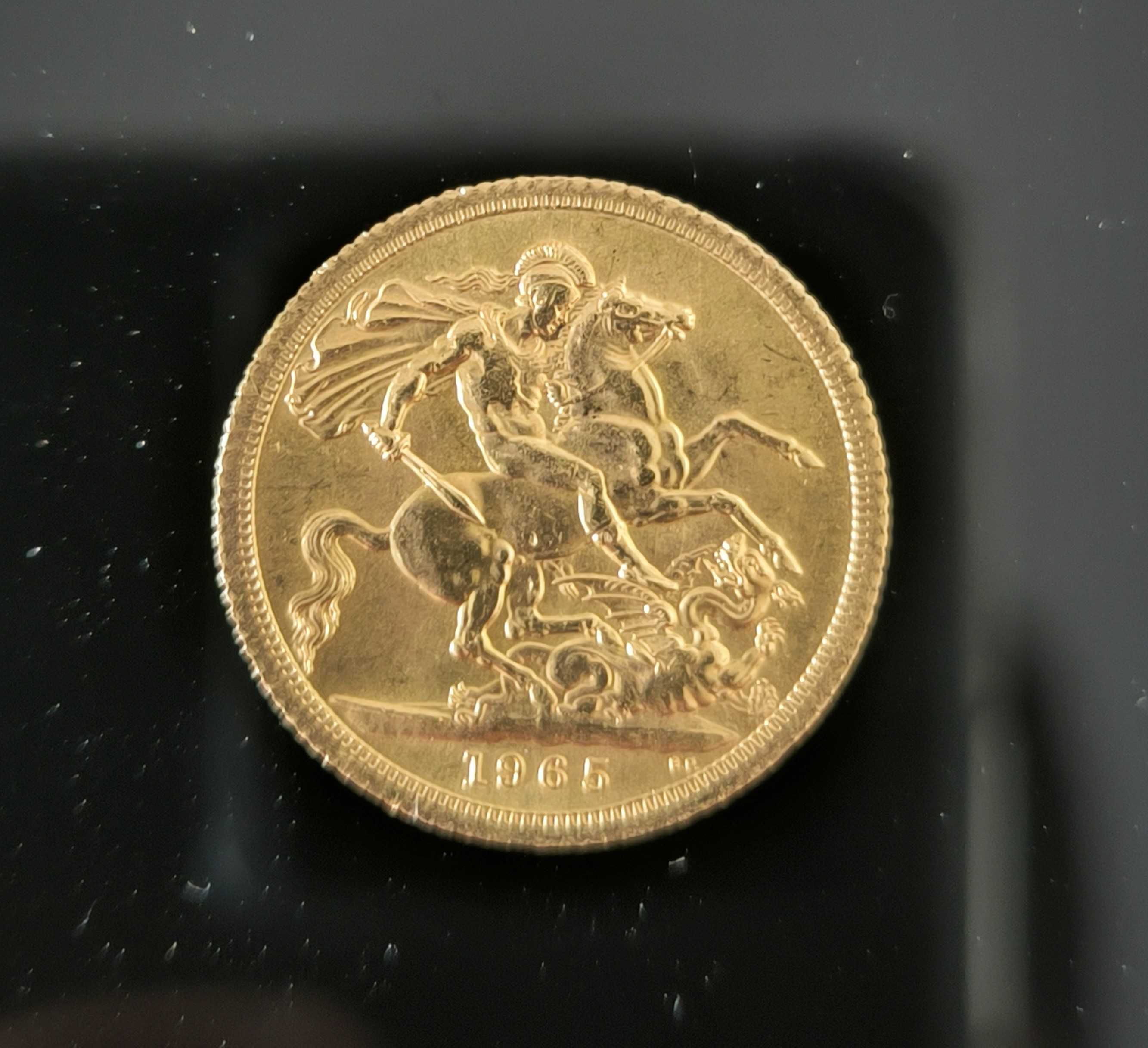 Libra de Ouro Sovereign da Rainha Isabel II Jovem de 1965