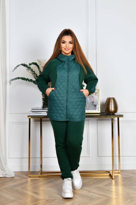 Жіночий спортивний костюм куртка і штани на флісі 48-50 52-54 56-58 60