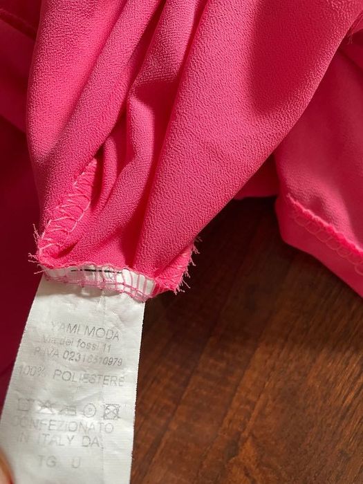 Koszula różowa Made in italy 3XL falbany transparentna długa elegancka