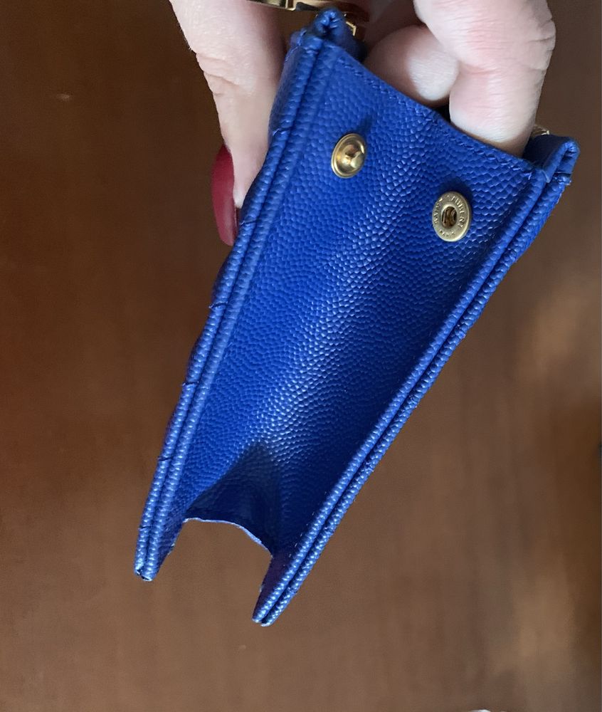 YSL cardholder + clutch blue