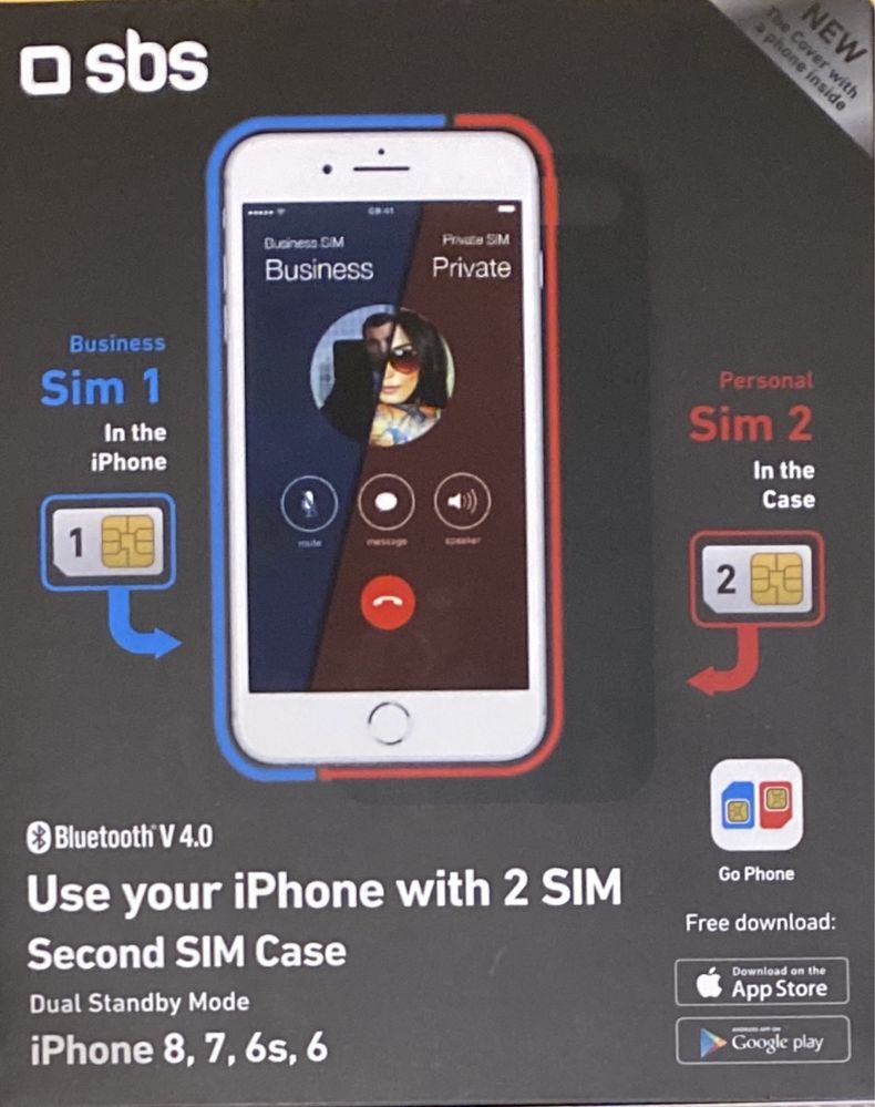 Sistema dual sim para iphone 8, 7, 6 e 6s, novo, ainda selado