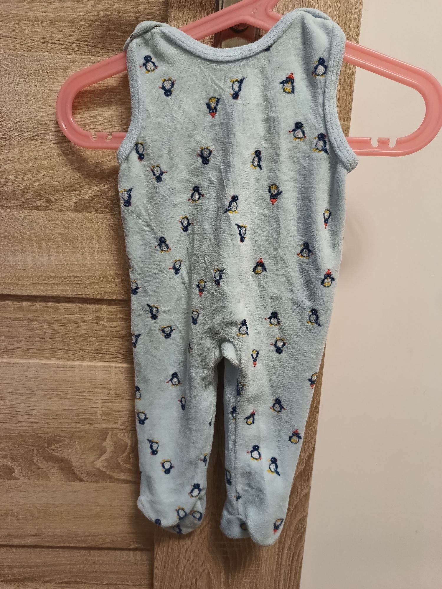 Niemowlęce pluszowe śpioszki pajacyk w pingwiny unisex