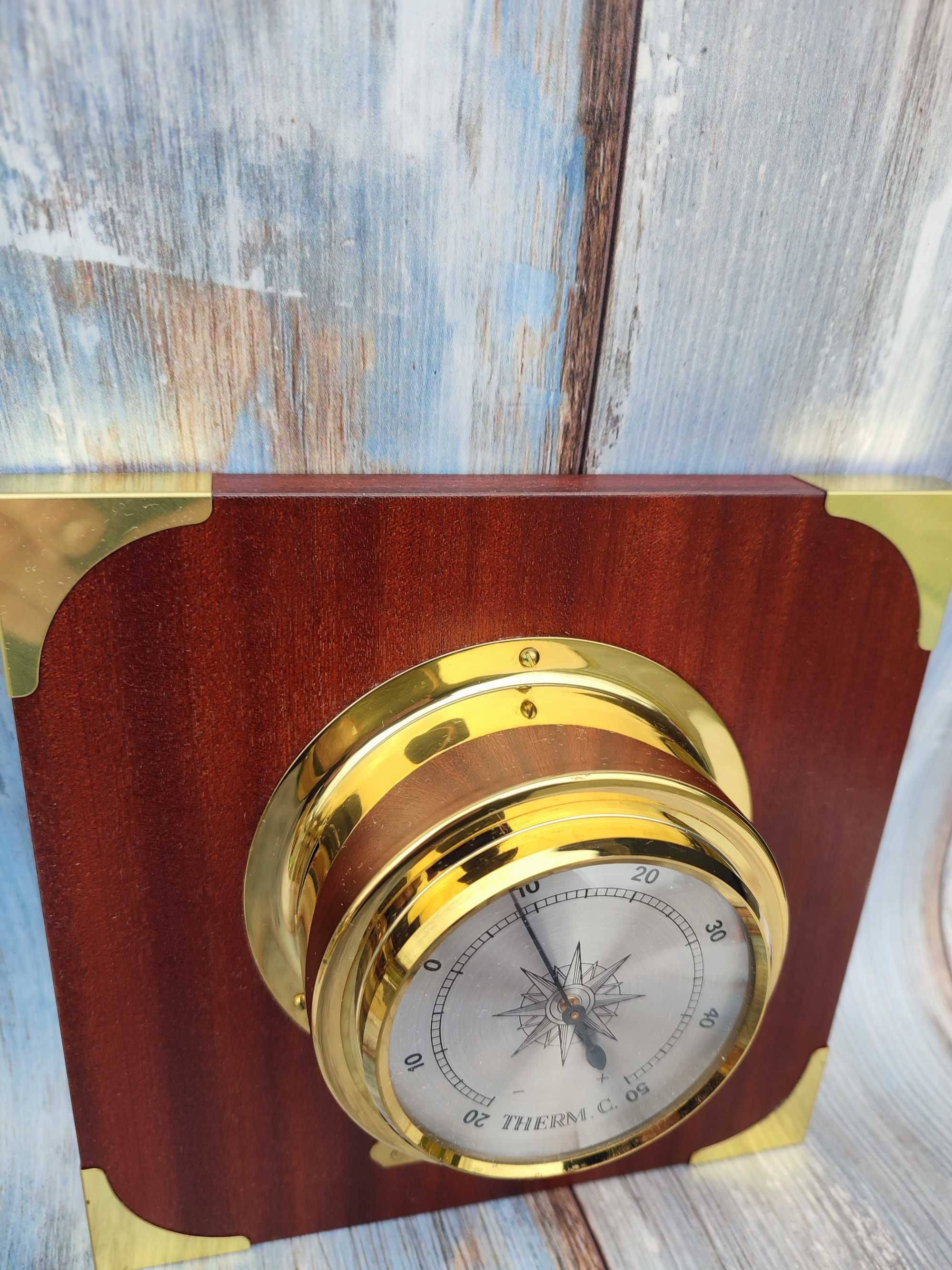 Termometr ścienny  - Marynistyczyny - vintage - design -mosiądz
