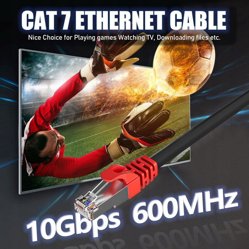 Kabel LAN 50 m Kabel sieciowy Cat 7 10 Gb/s RJ45 SFTP
