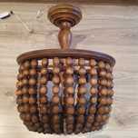 Lampa sufitowa drewniane koraliki
