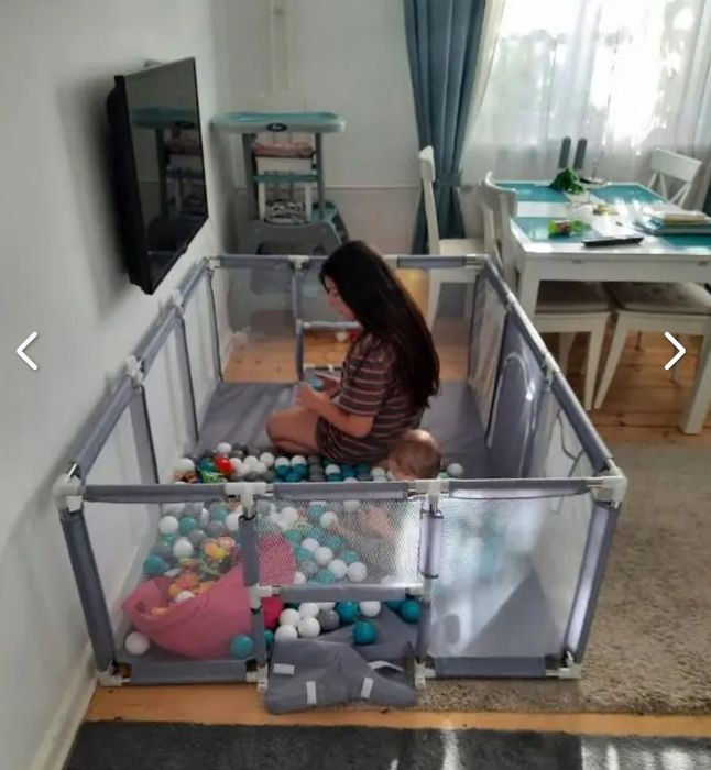 Дитячий манеж-ігрова зона 180×120 см з м'яким дном