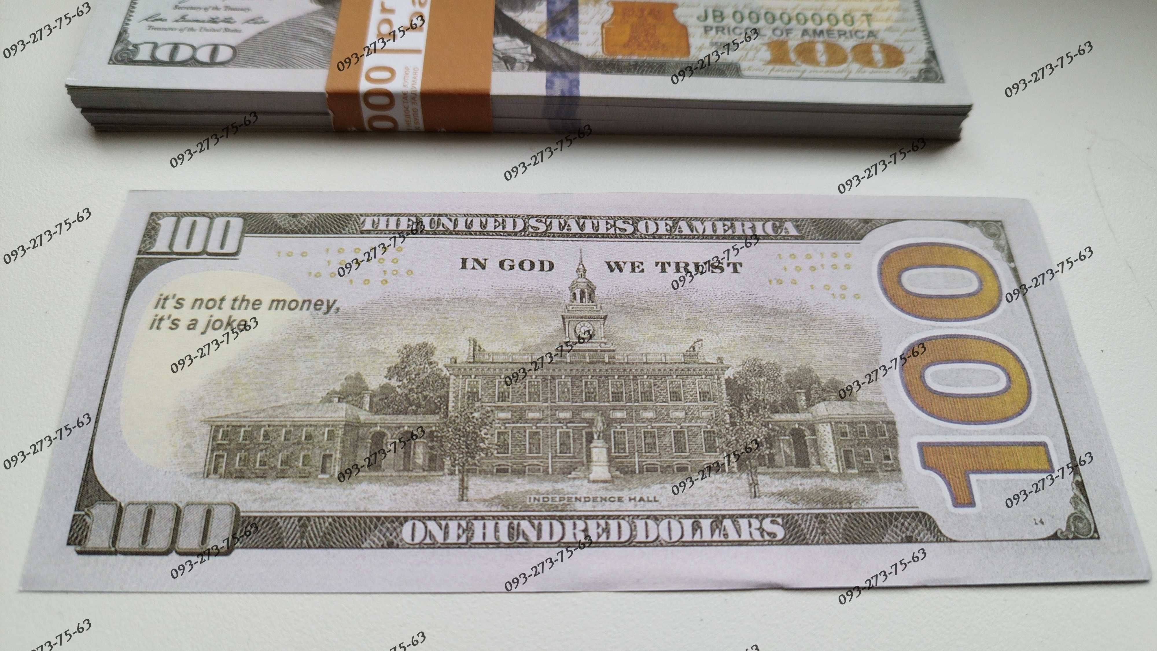 10 пачек 100 Долларов нового образца Сувенирные деньги Сувенірні гроші