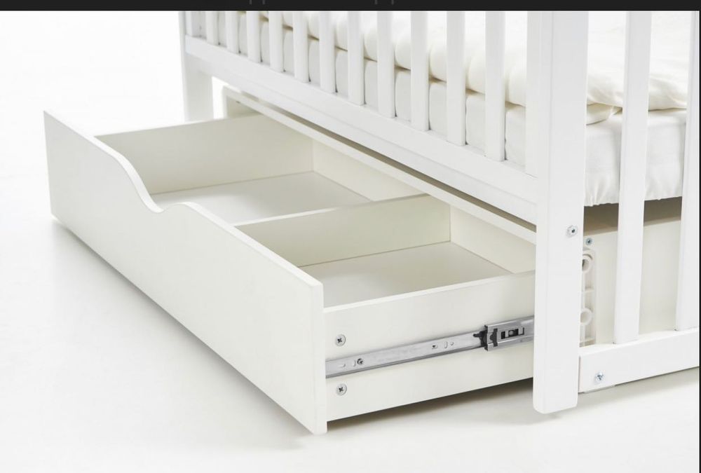 Ліжко дитяче Veres біле маятниковий механізм з висувною шухлядою