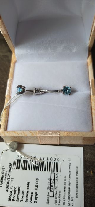 Сережки Срібло 925 проба Золотий вік